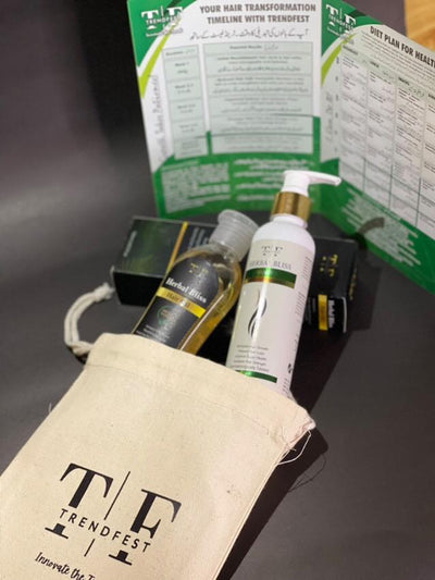 Complete Package Herbal Hair Oil + Herbal Shampoo + Customized Hair Diet Plan